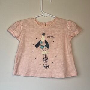 Zara Baby Girl Lola Summer Spring French Puppy Top Size 3-6m